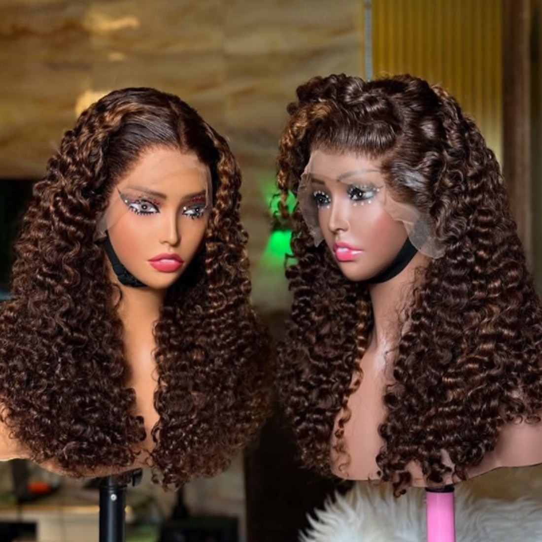 Remy Human Hair 5x5 Closure 13x4 Lace Front Wig Free Part Vietnamese Hair Curly Brown Wig 130% 150% Density with Baby Hair 100% Virgin Glueless Pre-Plucked For Women Long Human Hair Lace Wig 2026 - $341.79 –P1