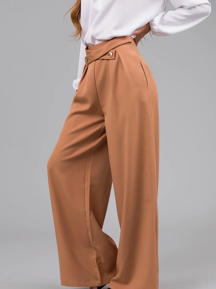 Per donna Chinos Dritto Moda Streetwear Lunghezza intera Vita Alta Semplice Tasca Comodo Morbido Confortevole Micro-elastico All'aperto Streetwear Arancione Estate Primavera Vestibilità comoda del 2025 a $29.99 –P8
