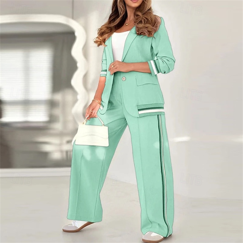 Mulheres Moletom Calças de perna larga Bolsos Riscas Jaqueta Conjuntos Outono ダークカーキ Preto Academia Exercite-se Esportivo A Prova de Vento Manga Longa Esporte Roupas Esportivas Micro-Elástica Normal de 2026 por $47.99 –P11