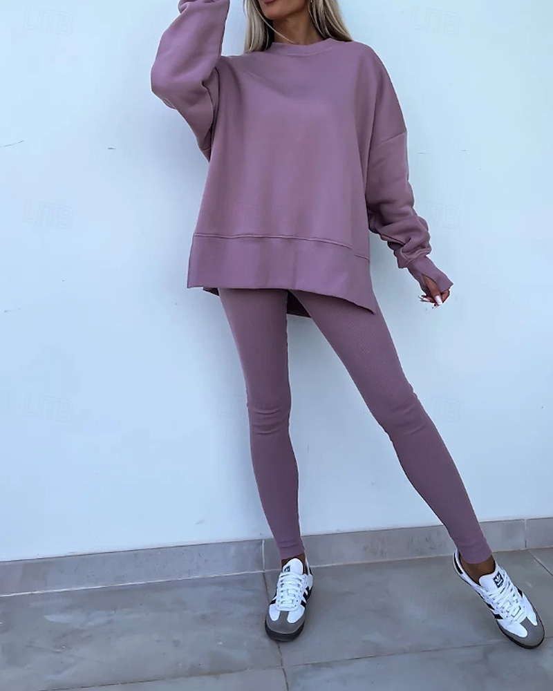 Damskie Dres Getry Bluza z kapturem Koronka Kieszeń na zamek Solidne kolory Zestawy odzież Jesień Magenta Czarny Siłownia Athleisure Bieganie Keep Warm Odporność na wiatr Długi rękaw Sport Odzie 2026 - $31.99 –P12