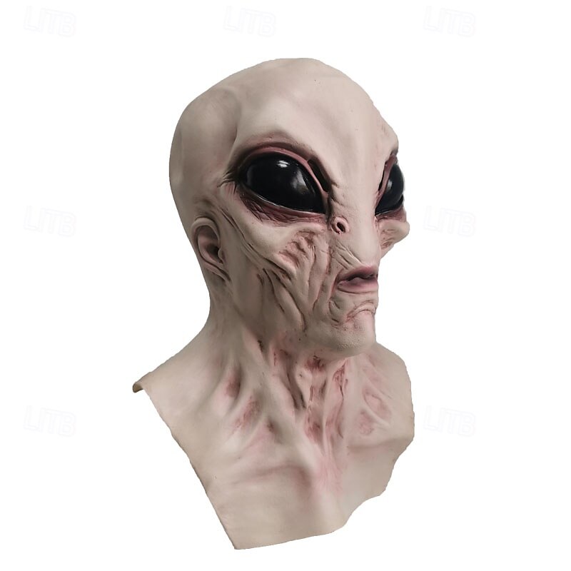 Maschera aliena spaventosa di Halloween per adulti, realistici costumi spaventosi, maschera in lattice per il viso, 4 varianti di colore, maschera horror extraterrestre, accessorio spettrale per feste del 2025 a $27.99 –P12