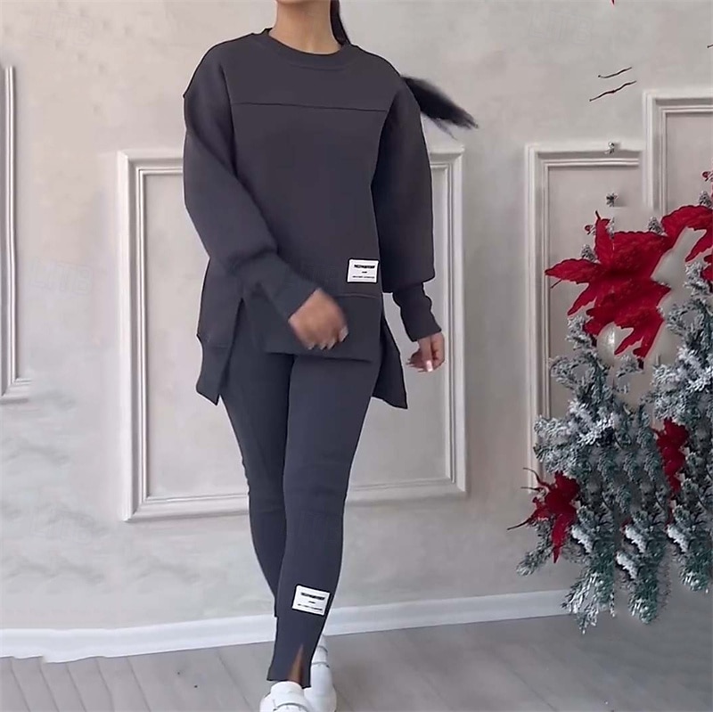 Women's Tracksuit Sweatsuit Activewear Set Pocket Solid Colored Clothing Suit Fall Black Blue Gym Workout Sports Thermal Warm Windproof Soft Long Sleeve Sport Activewear Micro-elastic Regular Fit 2025 - $31.99 –P6