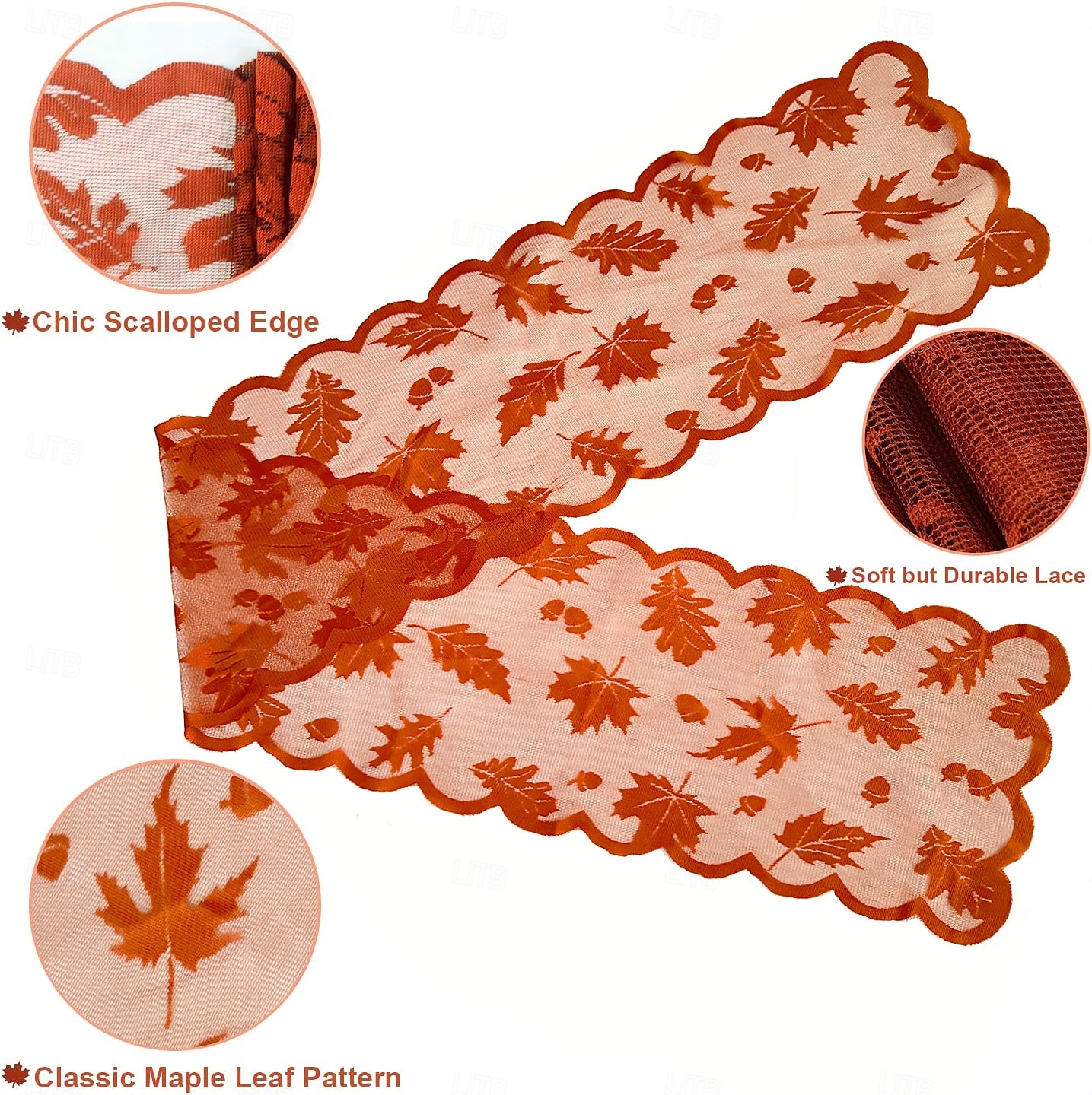 decor de Ziua Recunoștinței alergător de masă de toamnă eșarfă cu șemineu decorațiuni de Ziua Recunoștinței frunze de arțar alergător de masă cu dovleac decor de toamnă pentru Ziua Recunoștinței 2025 - $8.99 –P3