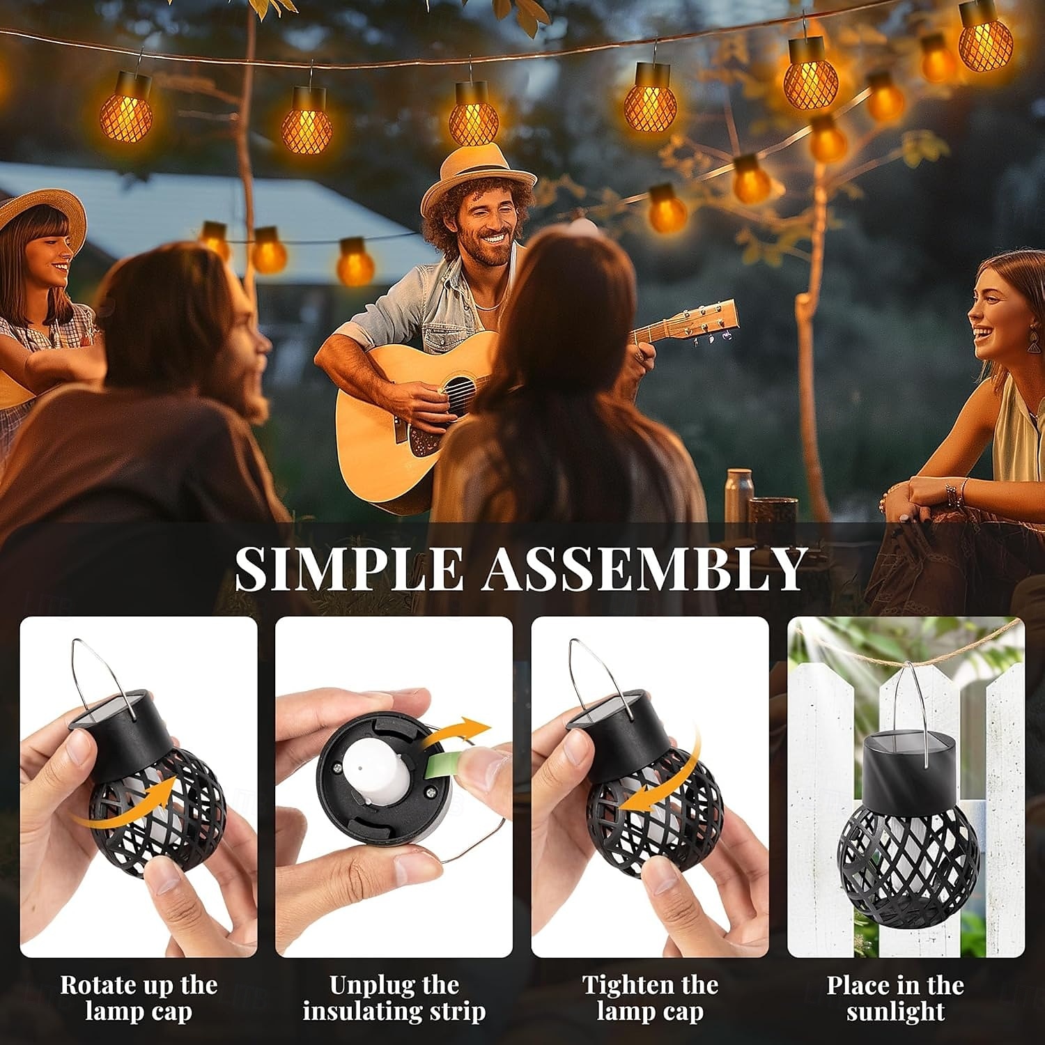 солнечные фонари для уличного использования солнечные подвесные светильники водонепроницаемые уличные светильники с мерцающим пламенем уличные светильники на солнечных батареях декор для сада двор 2026 - $8.99 –P7