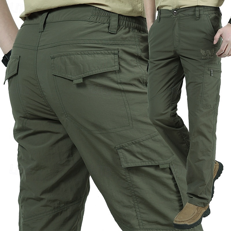 Voor heren Cargohosen Wandelbroek wandelbroek Buiten Normale pasvorm waterdicht Winddicht Sneldrogend Lichtgewicht Broeken / Regenbroek / Overbroek Zak Elastische taille Zwart Leger Groen 2025 - $28.99 –P1