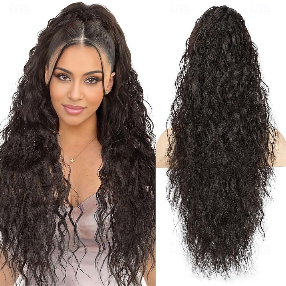 Extensie de coadă de cal cu gheare, extensie de coadă de cal pentru femei, extensii de păr lungi și ondulate, pufoase, cu aspect natural, sintetice, de 26 de inch, cu clips, pentru utilizare zilnică 2025 - $17.99 –P1