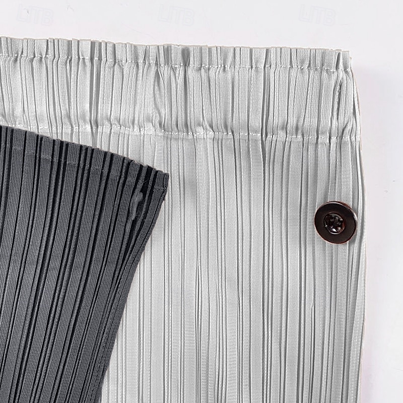 Dam Kjol Elegant Vintage Mode Ledigt Midi Medium Midja Kjolar Färgblock Rynkad Lappverk Asymmetrisk nederkant Elastisk Semester Fest Ljusgrå Sommar Polyester 2025 - $69.99 –P4