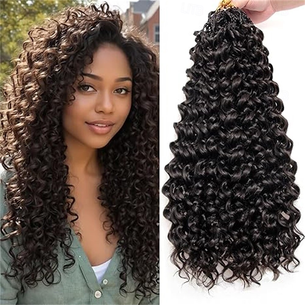 Pacotes de 8 pacotes de cabelo de crochê com ondas oceânicas, cabelo de crochê pré-enrolado, extensão de cabelo longo e profundo, trança sintética para mulheres, cabelo preto natural de 18 polegadas de 2025 por $58.99 –P6