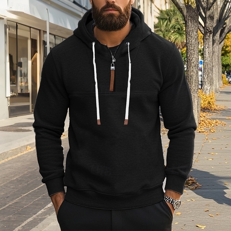 Homens Moletom Moletom Zip Moletom de lã Adamascado Vermelho Vinho Preto Branco Azul Marinha Com Capuz Tecido Zip Up Desportos e Ar livre Casual Diário Roupa de rua Legal Roupa de Esporte Outono de 2025 por $28.99 –P2