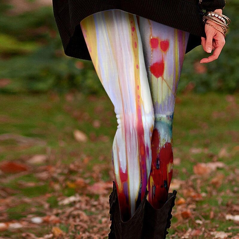 Damen Stoffhosen Leggings Gemütliche Leggings Streetwear Lässig Volle Länge Natürliche Taille Blume Elastischer Bund Druck Bequem Außenbereich Outdoor Urlaub Saphir Marineblau Marinenblau Schwarz 2026 - $19.99 –P9