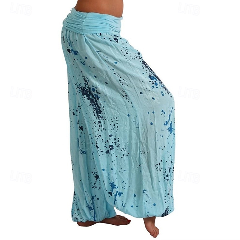 Mujer Pantalones Pantalones palazzo Moda Boho Longitud total Media cintura Estampado Cintura elástica Confortable Cómodo Microelástico Calle Ropa Cotidiana Noche Blanco Amarillo Rosa Verde Ejército 2025 - $19.99 –P19