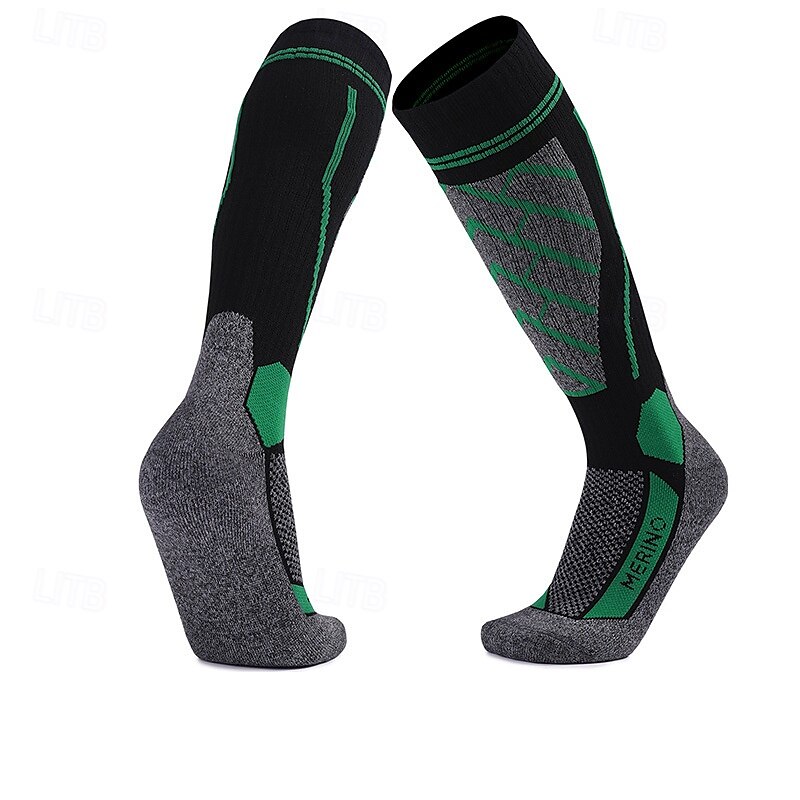1 Par Hombre Mujer calcetines de lana merino Calcetines de senderismo Calcetines para correr Mantiene abrigado Transpirable Anti ampollas Grueso Invierno Al aire libre Sobre la pantorrilla Retazos 2025 - $17.49 –P9