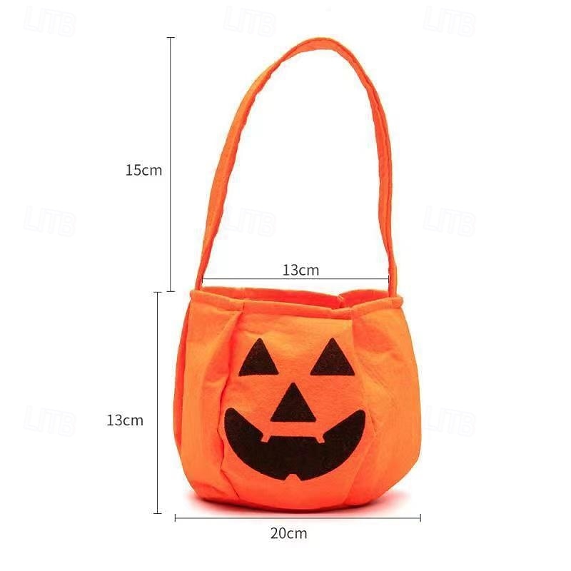 Τσάντα δώρου με κολοκύθες για το Halloween για παιδιά, τσάντα tote με γλυκά για κέρασμα ή trick or treat, μη υφασμένη τρισδιάστατη τσάντα δώρου jack-o'-lantern με πρόσωπο φαντάσματος κινουμένων 2025 - $6.49 –P6
