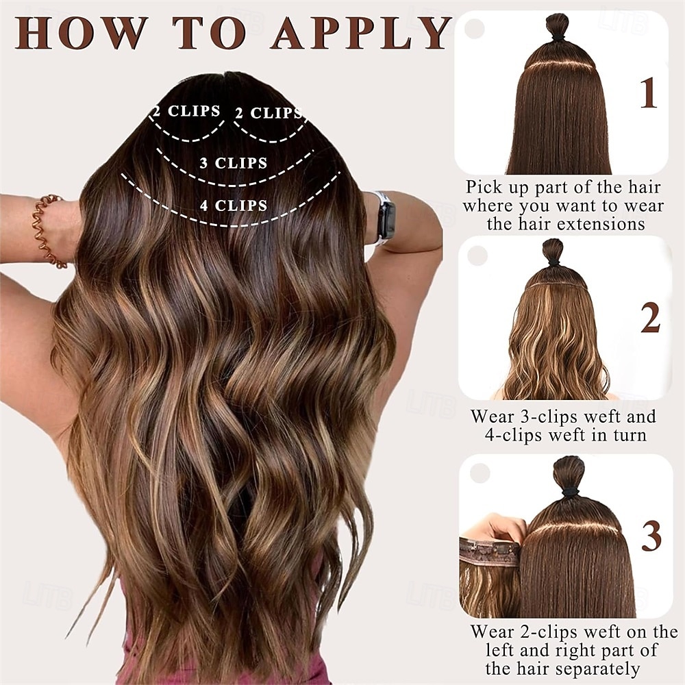 Clip in Curly Hair Extensions 4PCS Long Wavy Synthetic Thick Hairpieces with Fiber Double Weft for Women Hair Full Head 2026 - $28.99 –P5