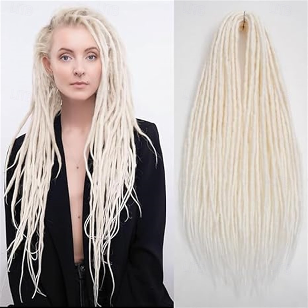 Extension per dreadlocks da 24 pollici, locs hippie all'uncinetto per donne, 10 ciocche morbide fatte a mano, locs all'uncinetto sintetiche sottili da 0,6 cm, extension per dreadlocks a doppia del 2025 a $29.99 –P2