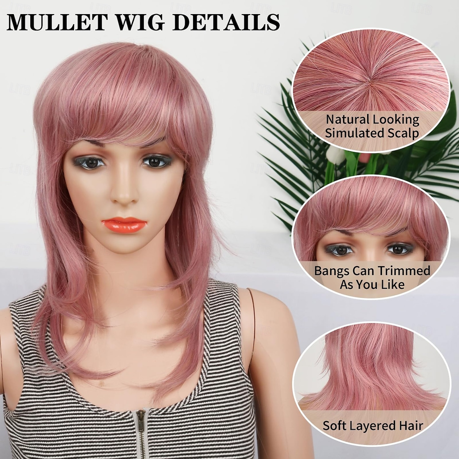 Mullet Wigs for Black Women Straight Wolf Cut Wig Mullet Wig Layered Mullet Wigs with Bangs Soft Synthetic Shag 80s 90s Mullet Wigs for Women Rocker Cosplay Wig Halloween Wigs 2026 - $24.99 –P6