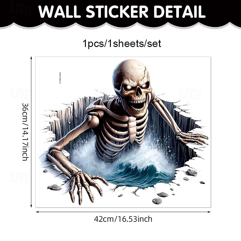 Halloween 3D Wall Sticker Zombie Breaking Wall Decal, Scary Self-Adhesive PVC Horror Wall and Floor Stickers for Bedroom Living Room Halloween Party Decoration 2026 - $9.99 –P6