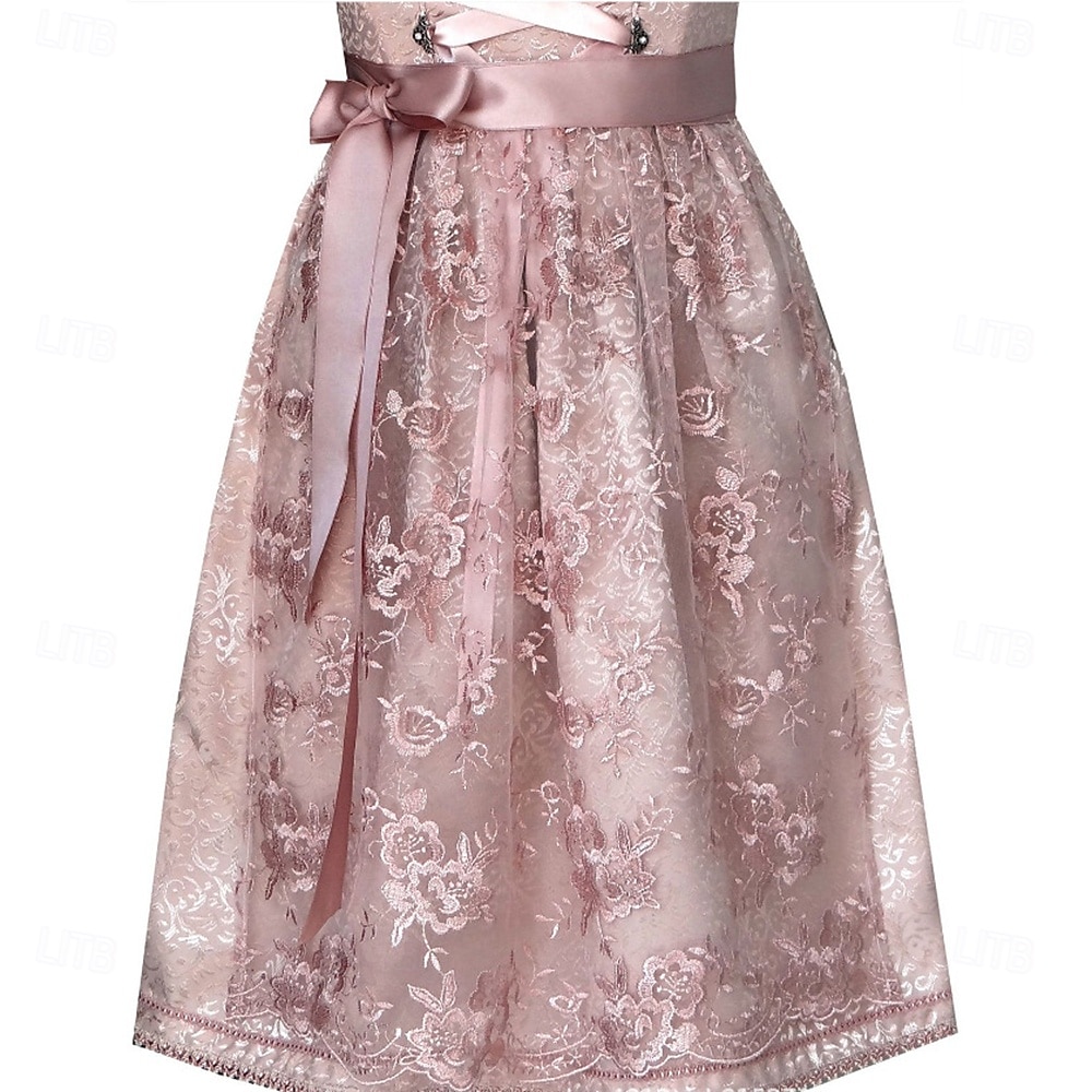 Oktoberfest Šaty Zástěra Dámské šaty Služka Bavorský němčina Mnichov Louky Dámské Párty Pivní festival Tradiční Styl Tkanina Bez halenky 2026 - $96.99 –P7