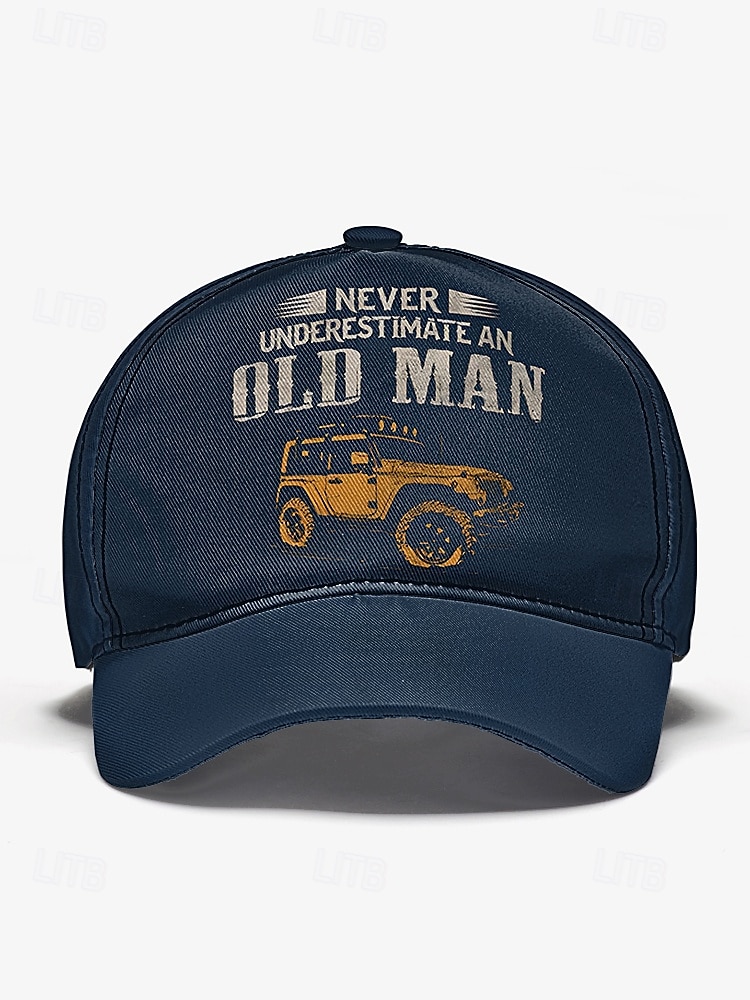 Casquette de baseball vintage pour homme avec imprimé Jeep « Ne sous-estimez jamais un vieil homme » – Casquette ajustable en coton pour papa, idéale pour l'extérieur, la conduite et les loisirs de 2025 ? $14.99 –P4