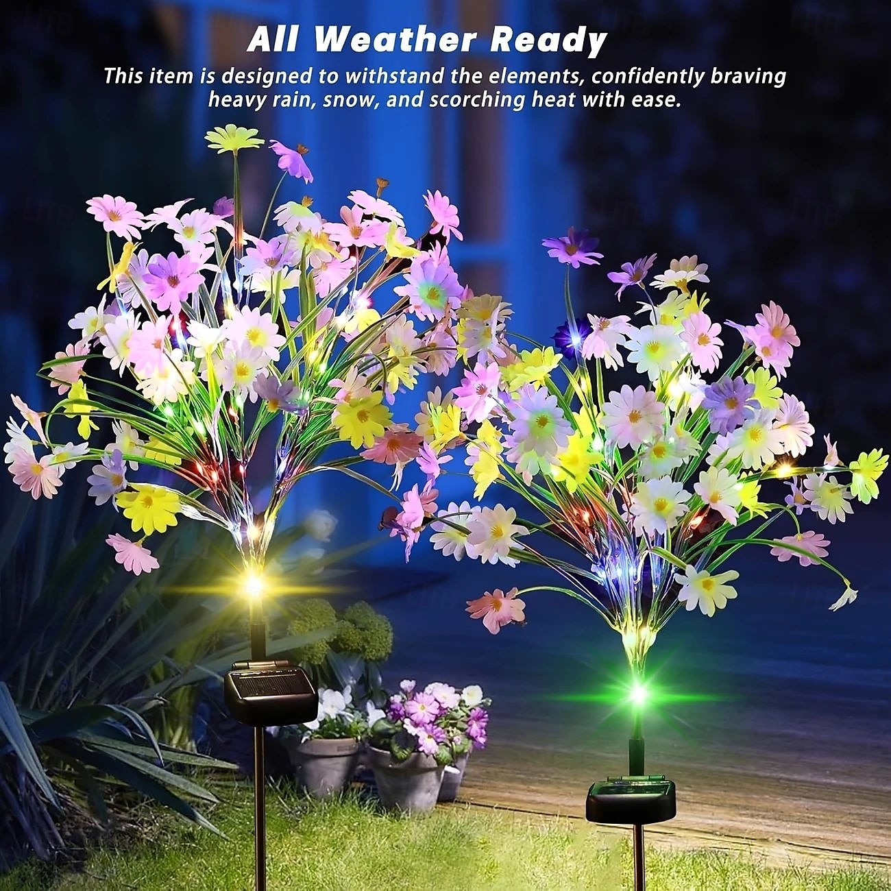 2PCS Solar Simulation Flower Lawn Light LED Path Light Outdoor Waterproof Villa Garden Park Walkway Terrace Driveway Holiday Party Landscape Decoration 2025 - $27.99 –P4