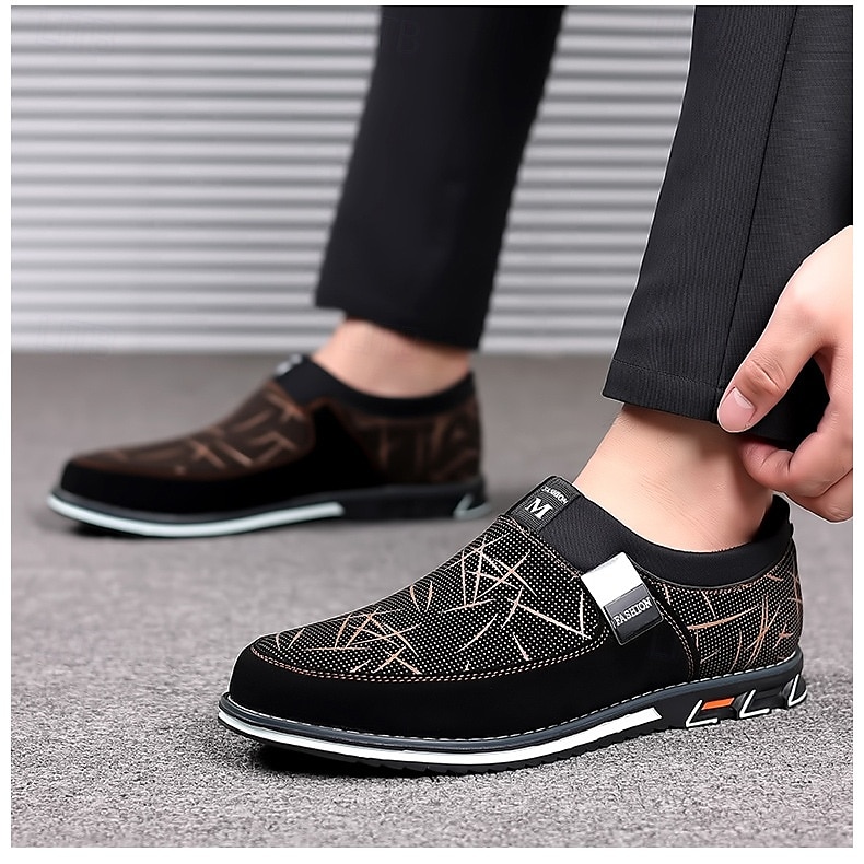 Men's Black Mesh Slip-On Casual Shoes with Star Pattern – Lightweight Streetwear Shoes for Travel, Urban Walks & Weekend Outings 2025 - $26.99 –P10