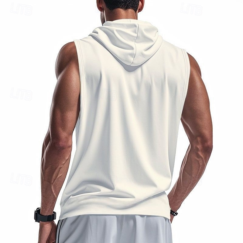 Herren Tank Top Weste Unterhemd Ärmelloses Shirt Ärmellos Mit Kapuze Sommer Einfach Mode Designer Basic Klassisch Urlaub Straße Ausgehen Schwarz Weiß Blau Top T-Shirt für Herren 2025 - $5.49 –P2