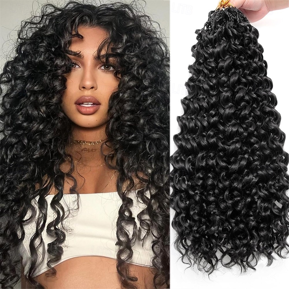 Pacotes de 8 pacotes de cabelo de crochê com ondas oceânicas, cabelo de crochê pré-enrolado, extensão de cabelo longo e profundo, trança sintética para mulheres, cabelo preto natural de 18 polegadas de 2025 por $58.99 –P1