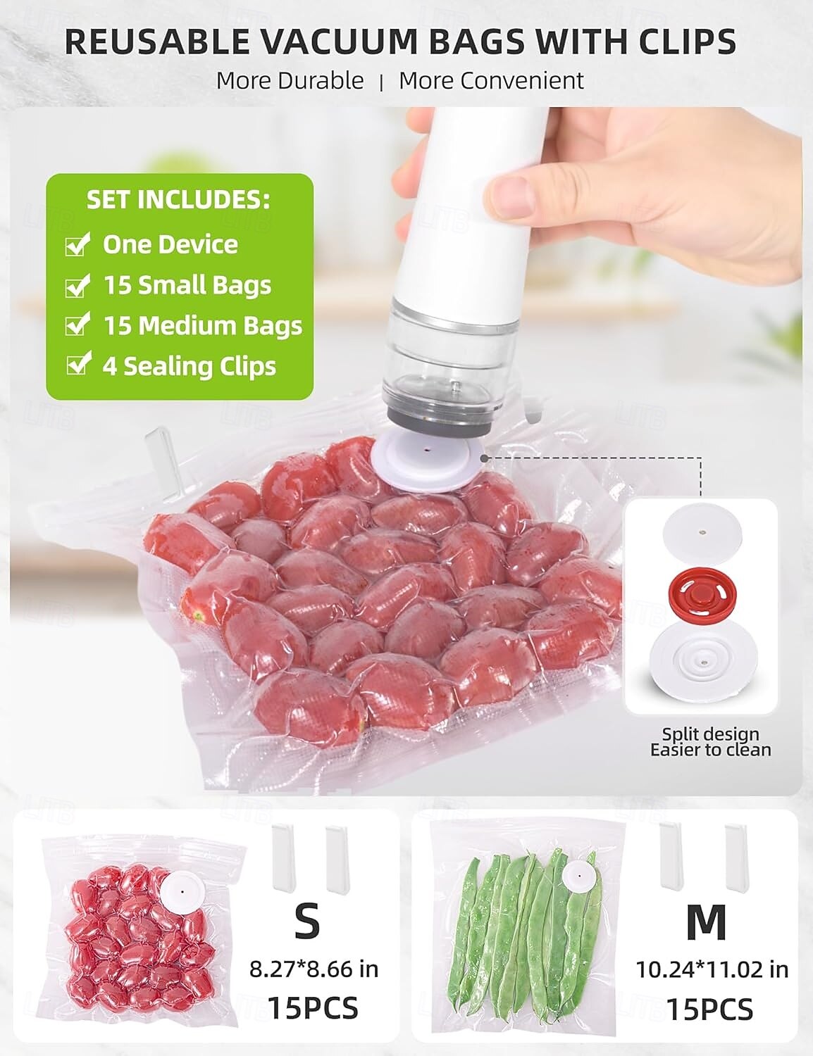 Upgraded Handheld Vacuum Sealer for Food, Portable Vacuum Sealer Machine with Auto-Stop & Detachable Filter, 5X Freshness Lock 2025 - $55.99 –P6