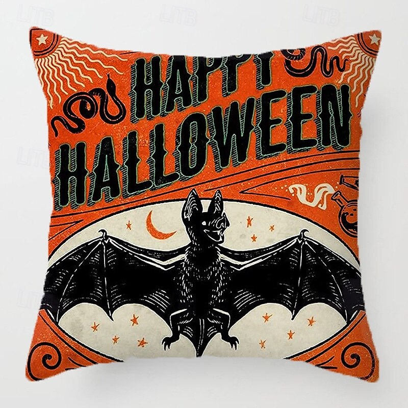 1 pcs Polyester Pillow Cover, Halloween Square Traditional Classic 2025 - $12.99 –P2
