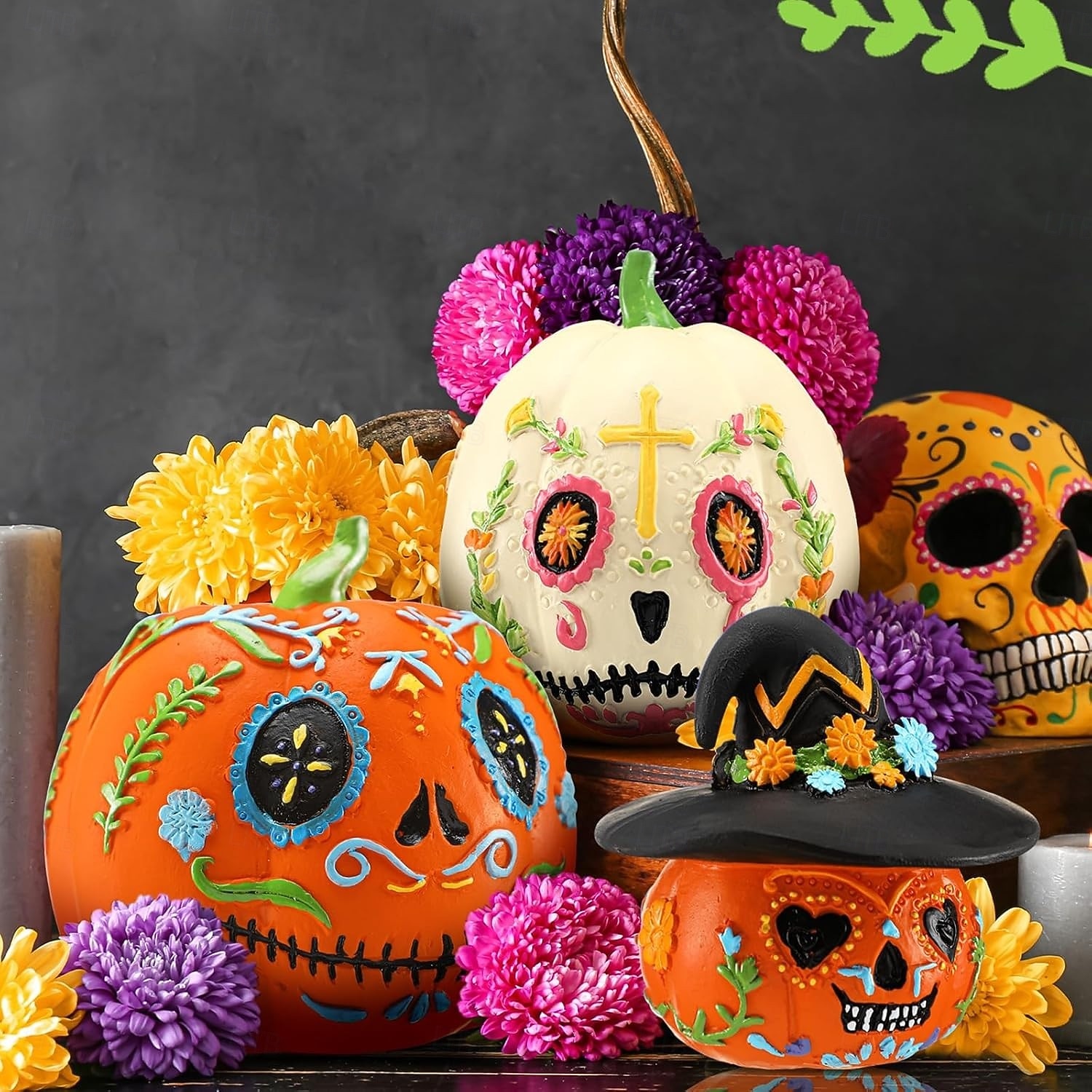 4pcs Halloween Pumpkin Figurines - Resin Table Decorations for Holiday Party 2025 - $27.99 –P7