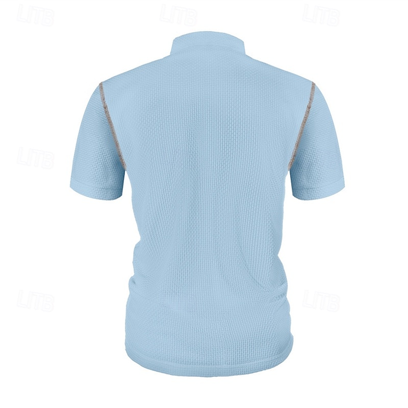 Men's T Shirt Henley Shirt Tee Short Sleeve Shirt Short Sleeve Henley Summer Spring Patchwork Fashion Designer Basic Buttons Pocket Vacation Street Going out Black White Navy Blue Top Tee for Men 2025 - $18.49 –P15