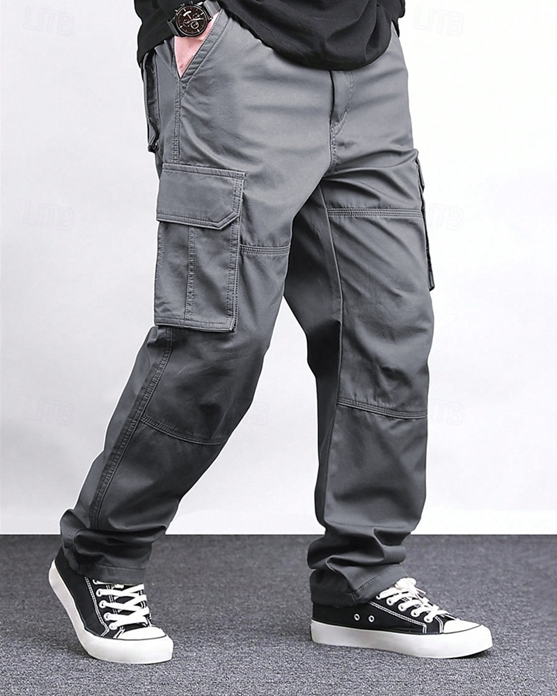 Men's Cargo Pants Trousers Elastic Waist Drawstring Multi Pocket Plain Wearable Outdoor Daily Camping & Hiking Fashion Classic Black Green 2025 - $28.99 –P14