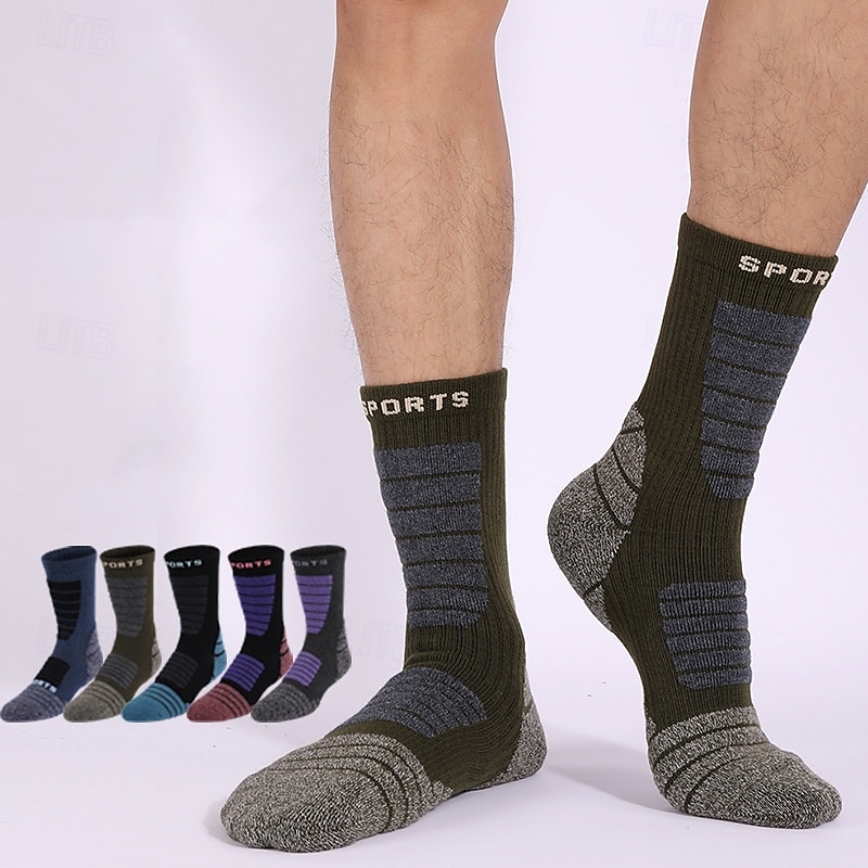 1 Par Hombre Mujer calcetines de lana merino Calcetines de senderismo Calcetines para correr Mantiene abrigado Transpirable Anti ampollas Grueso Invierno Al aire libre tripulación media Retazos Lana 2025 - $11.49 –P13