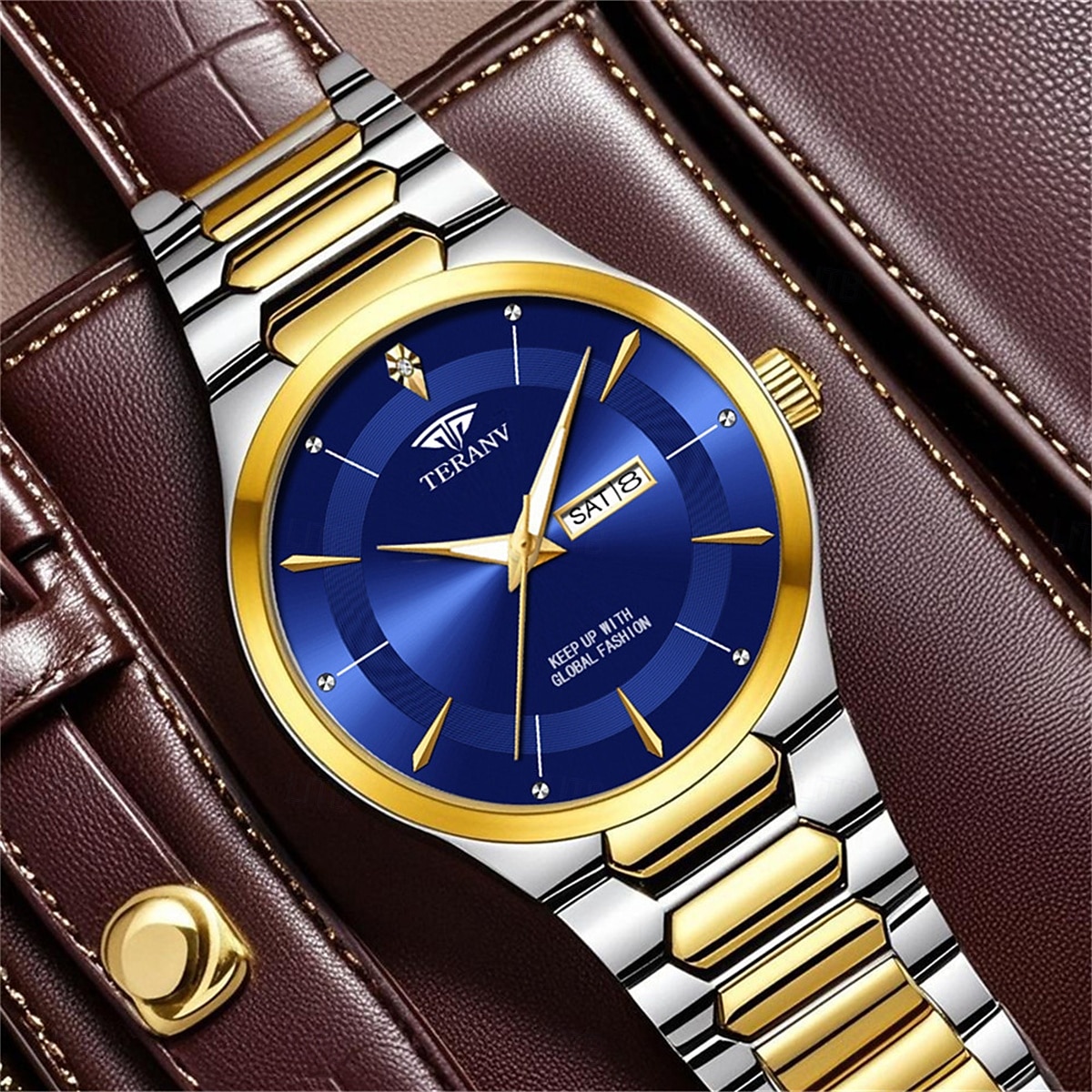 Fashion Men's Steel Strap Quartz Watch with Simple Design and Circular Dial IPX7 Waterproof Luminous Calendar Date Quartz Watch 2025 - $21.99 –P7