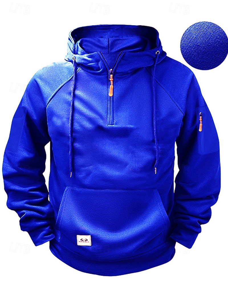 Men's Hoodie Quarter Zip Hoodie Black Wine Navy Blue Blue Camel Hooded Plain Pocket Sports & Outdoor Daily Holiday Polyester Streetwear Basic Casual Spring Autumn / Fall Clothing Apparel Hoodies 2026 - $27.99 –P4