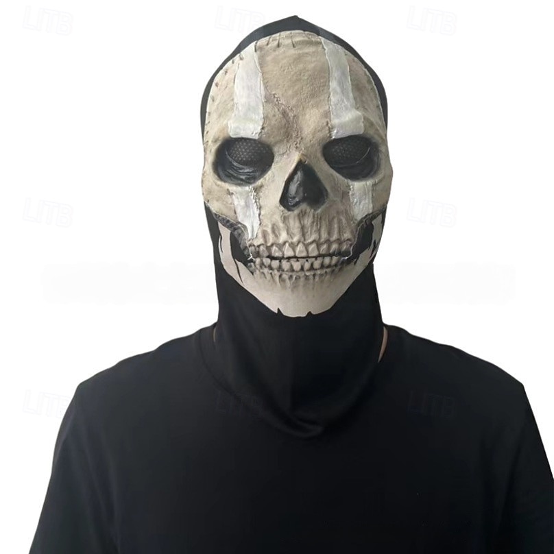 Halloweenská vojenská taktická maska lebky pro dospělé, realistické strašidelné kostýmy, latexová maska na obličej, vojenská taktická maska lebky na halloweenskou párty 2025 - $27.99 –P2