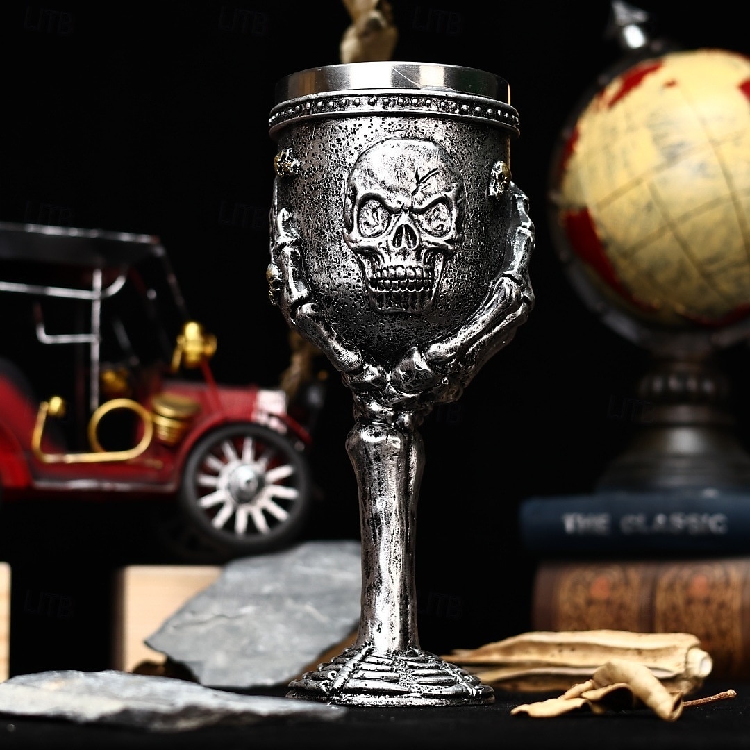 Halloween Totenkopf Becher Totenkopf Krallengriff Bierkrug Resin &Edelstahl, Trinkgeschirr mit großem Fassungsvermögen, gruselige Bar-Dekoration, Bierbecher für Halloween-Partys, einzigartige 2025 - $20.99 –P5
