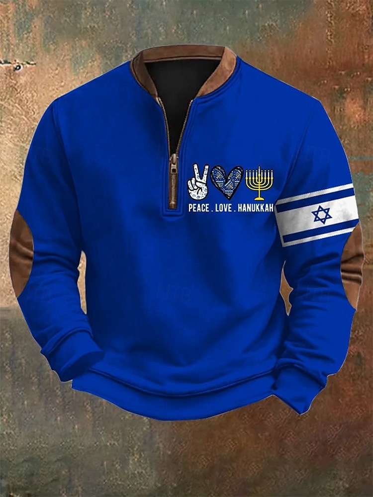 Herren Sweatshirt Viertelreißverschluss Sweatshirt Schwarz Weiß Blau Halber Reißverschluss Grafik Farbblock Sport & Outdoor Täglich Ferien Polyester Streetwear Lässig Herbst Winter Bekleidung 2025 - $21.99 –P2