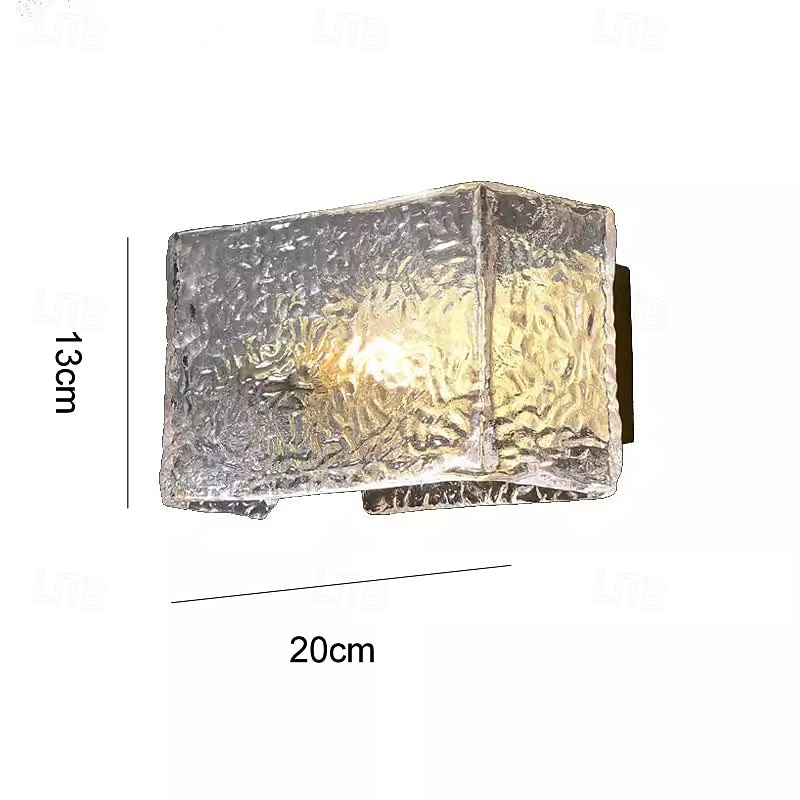 Glass Wall Light Modern 1-Light Rectangular Water Textured Wall Mounted Indoor Wall Lamp for Bedroom Bathroom 2025 - $144.99 –P5