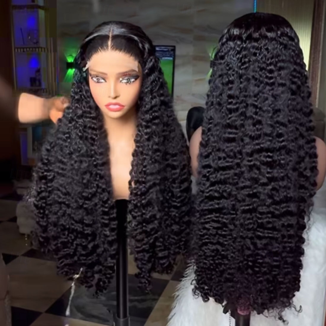 Peruca de cabelo humano 100% virgem, parte 5x5, sem cola, fechamento de renda, cabelo cacheado birmanês, 13x4, peruca de cabelo humano frontal com renda e cabelo de bebê pré-arrancado para mulheres de 2025 por $242.89 –P3