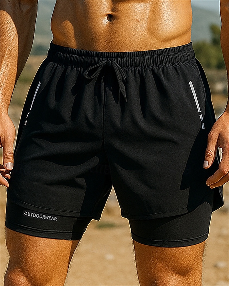 Pánské Běžecké šortky s punčochy Elastický pas Kraťasy Sporty a outdoor Ležérní Prodyšné Rychleschnoucí Lehká váha Elastický Tenis Golf Běh Běžný sportovní oblečení Sportovní oděvy Barevné bloky 2025 - $15.49 –P2