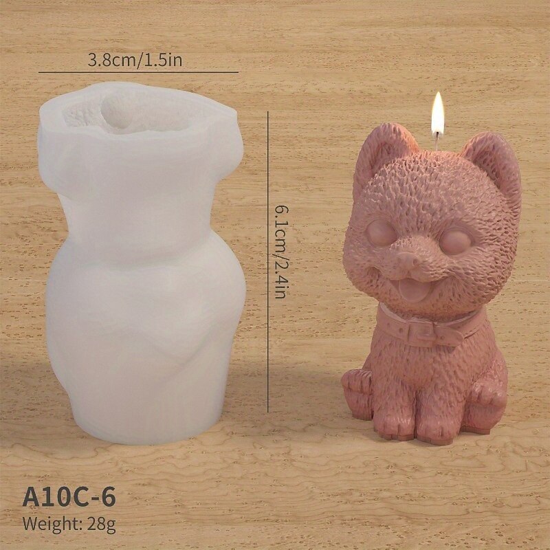 8 Stück Hundeform Silikonform dreidimensionales Tier handgemachte Gips Ton KerzenhalterForm 2025 - $38.99 –P13