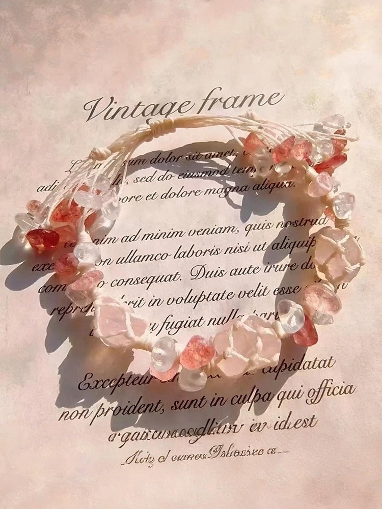 Bracciale da donna fatto a mano con pietre preziose floreali – perline di cristallo naturale, stile boho regolabile, ideale per abbigliamento casual, regali e outfit ispirati alla natura del 2025 a $14.99 –P5