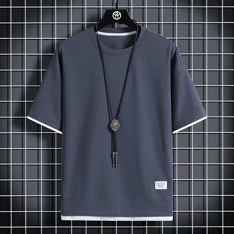 Bărbați Tricou Waffle Tricou Manșon scurt Mânecă scurtă Stil Nautic Vară Simplu Modă Designer De Bază fals două piese Casual Vacanță Stradă Alb Top tricou pentru bărbați 2026 - $10.99 –P7