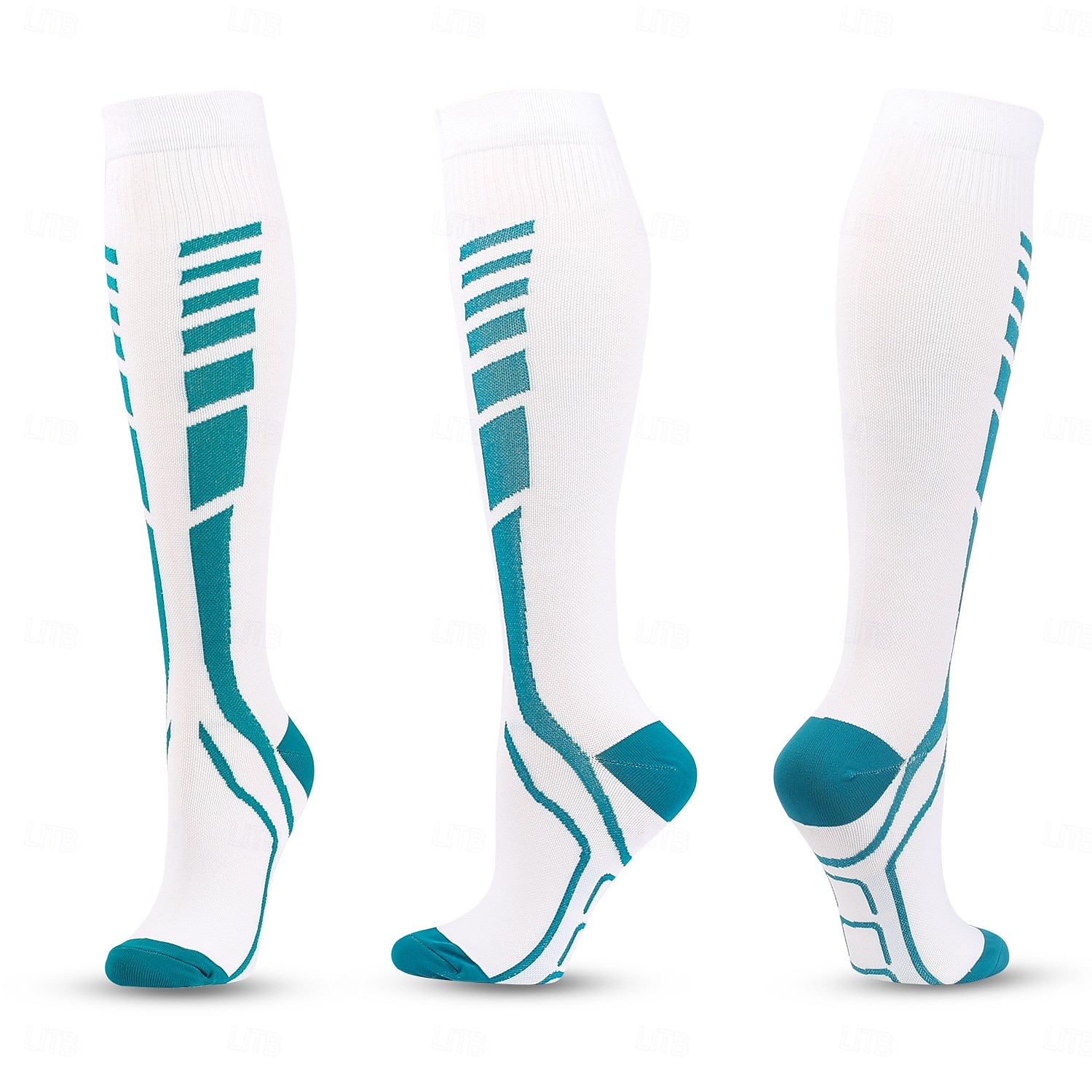 3 Pairs Compression Socks, Multi-Color Outdoor Running High Tube Pressure Socks, Athletic Performance Socks for Cross-Border Sale 2025 - $19.49 –P5