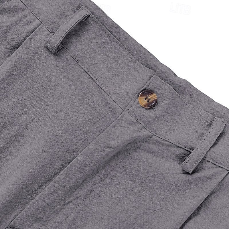 Herren Leinenhosen Hose Sommerhose Strandhose Tasche Gerader Schnitt Einfach Komfort Atmungsaktiv Urlaub Täglich Ferien Hawaiianisch Boho Schwarz Weiß 2025 - $25.99 –P7