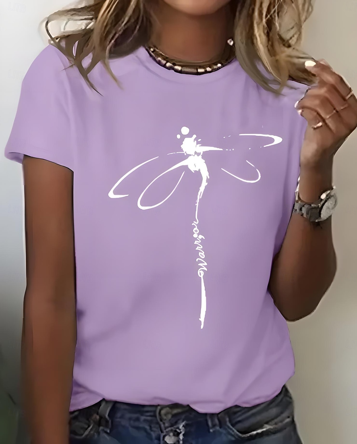Pentru femei Tricou Grafic Animal Epocă Stilat Clasic Manșon scurt Stil Nautic Topuri obișnuite Zilnic Sfârșit de săptămână Imprimeu Alb Mov Gri Deschis Albastru Deschis Vară Primăvară 2025 - $19.99 –P4