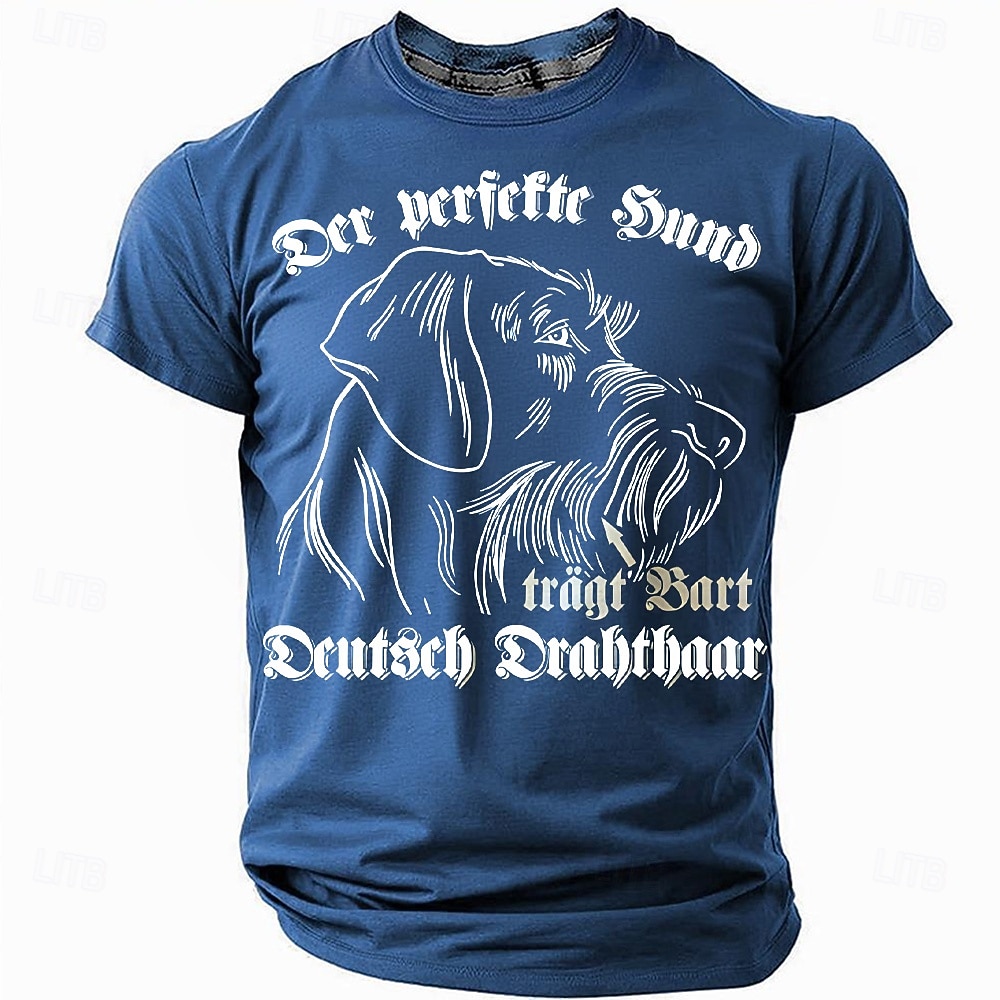 T-shirt pour homme Pointer à poil dur allemand - À manches courtes 'Le chien parfait porte une barbe' Tee graphique pour amoureux des chiens de chasse de 2025 ? $17.99 –P3
