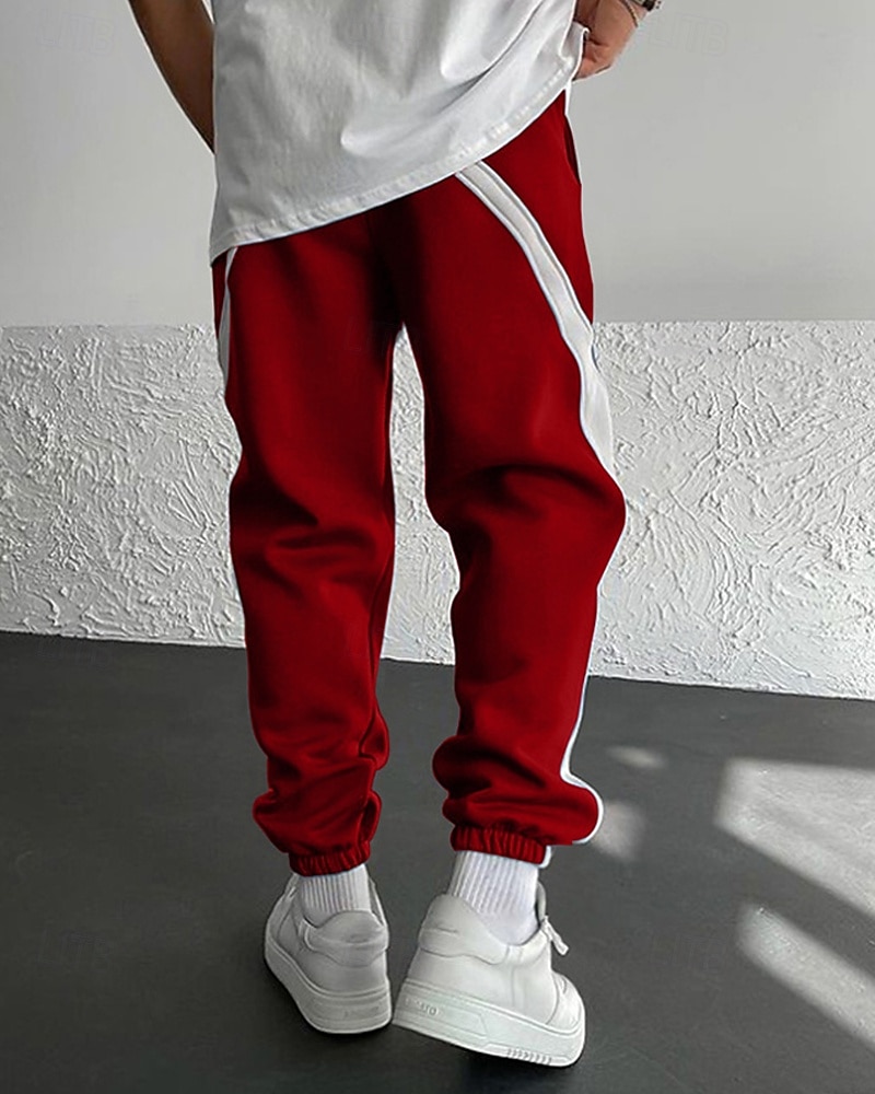 Men's Sweatpants Joggers Athletic Pants Trousers Drawstring Pocket Elastic Waist Color Block Comfort Daily Sports Outdoor Fashion Casual Blue Black / Red Micro-elastic 2026 - $25.99 –P3