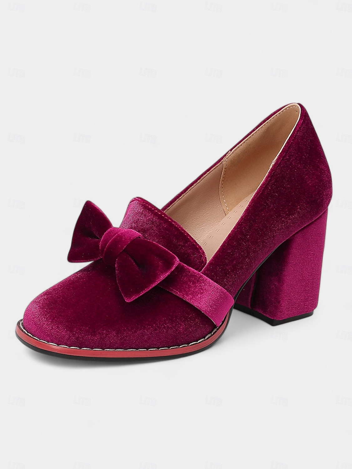 női vintage 1950-es évekbeli zöld bársony mokaszin vastag sarokkal és masnival – elegáns retró magassarkú partikra, irodába és hivatalos alkalmakra 2025 - $46.99 –P7